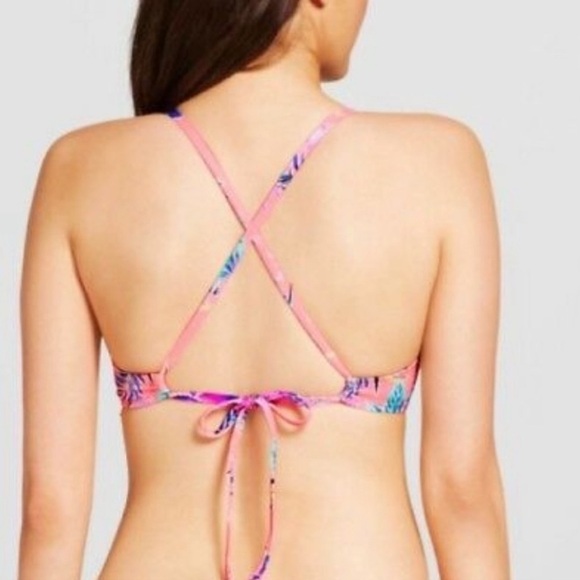 Shade & Shore Women's Shore Bikini Set Firey Coral Tropical 36 DD and Medium - Picture 3 of 10